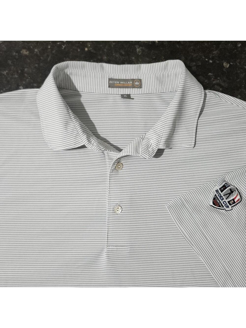 Peter Millar Summer Comfort Ryder Cup Golf Polo Striped Stretch Performance XL